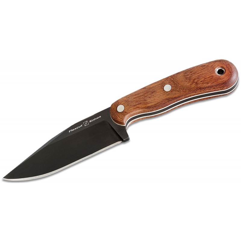 Flexcut Hawthorne Seeker Fixed Blade Knife Sapele Wood Handle with White G10 Liners
