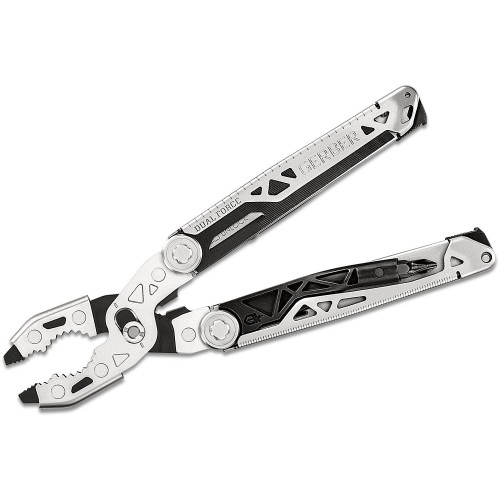 Gerber Dual Force Multi Tool Silver Black Steel Handle Sheath