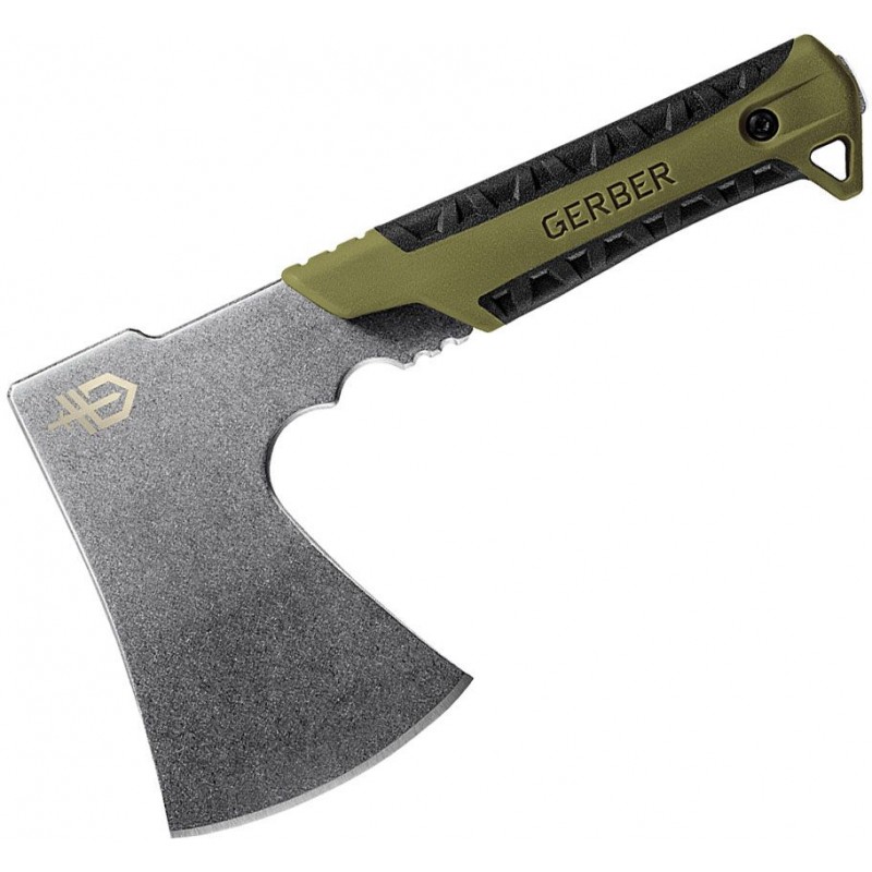Gerber Pack Hatchet, Satin Blade, Sage Green Rubberized Overmold Handle