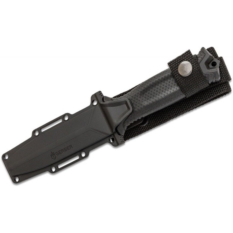 Gerber StrongArm Knife 4.8" Black Plain Blade Black Nylon Handle