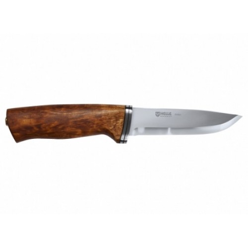 Helle Alden Knife - 4.13" 12C27 Stainless Steel Blade Curly Birch Handle