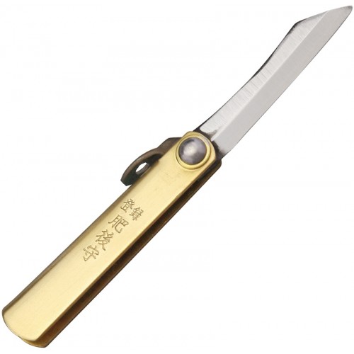 Higonokami No.1 Japanese Mini Brass UK EDC Pocket Folder - 1.5" SK5 Carbon Blade Brass Handle