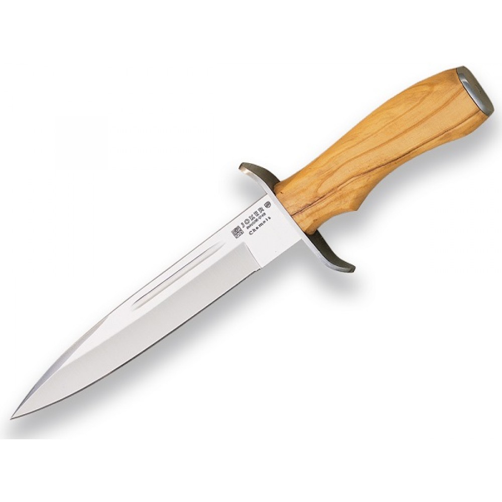 Joker CO32 Wild Boar Dagger - 7.08" MOVA Steel Blade Olive Wood Handle Leather Sheath