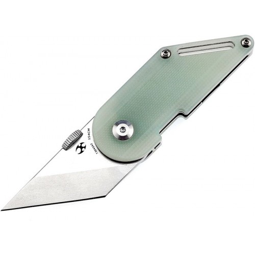 Kansept Knives Pinkerton Dash Pocket Knife - 1.69" Stonewash Blade, Jade G10 Handle