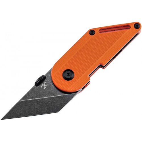 Kansept Knives Pinkerton Dash Pocket Knife - 1.69" Stonewash Blade, Orange G10 Handle