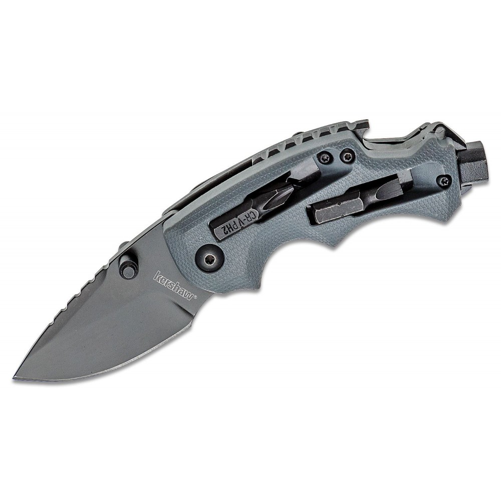 Kershaw 8720 Shuffle II DIY Multi-Function Folding Knife 2.4" Black Drop Point Blade, GFN Handles
