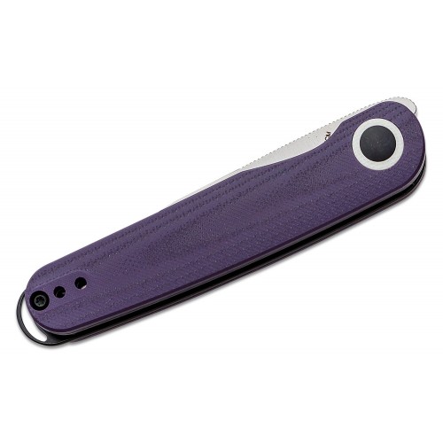Kizer Squidward Folding Knife - 2.81" 154CM Satin Clip Point Blade Purple G10 Handle