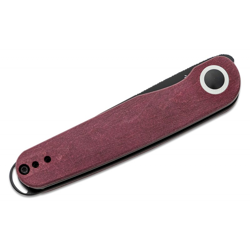 Kizer Squidward Folding Knife - 2.81" 154CM Satin Clip Point Blade Red G10 Handle