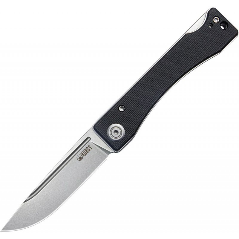 Kubey Akino Folding Knife - 3" Blade Black G10 Handle