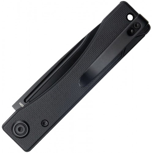 Kubey Akino Blackout Folding Knife - 3" Black Blade Black G10 Handle