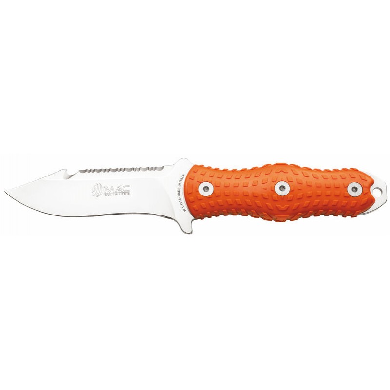 Mac Coltellerie Alli Dive Diving Knife - 4.72" Blade, Orange Handle