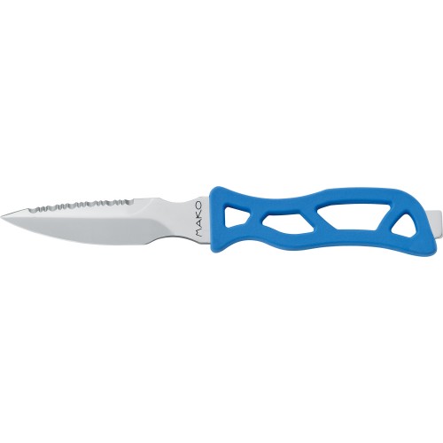 Mac Coltellerie Mako Dive Knife - 4.33" Blade, Blue Handle