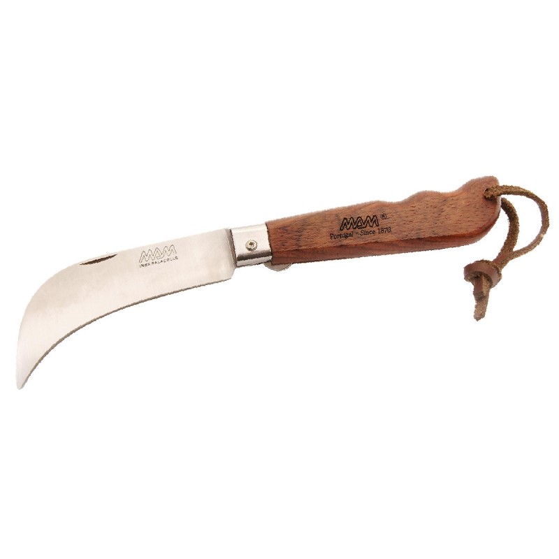MAM Knives Navalha 2071 Mushroom Pocket Knife - 3.54" Stainless Steel Blade, Beechwood Handle
