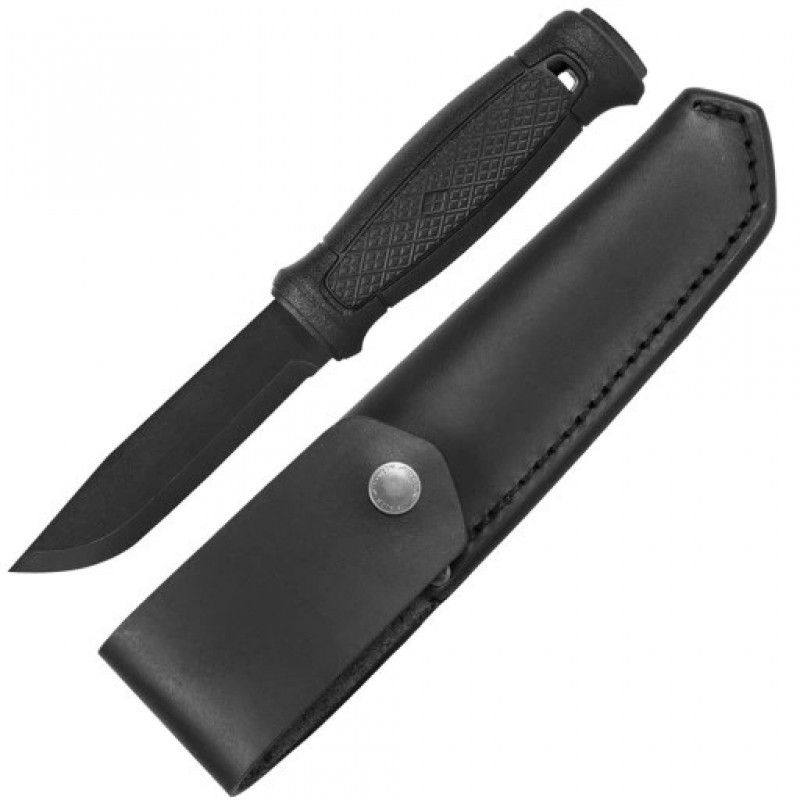 Morakniv Garberg Knife Black Carbon Steel Blade Leather Sheath