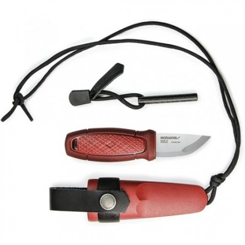 Morakniv Eldris Neck Knife Kit - 2.32" Stainless Steel Blade Red Handle and Sheath