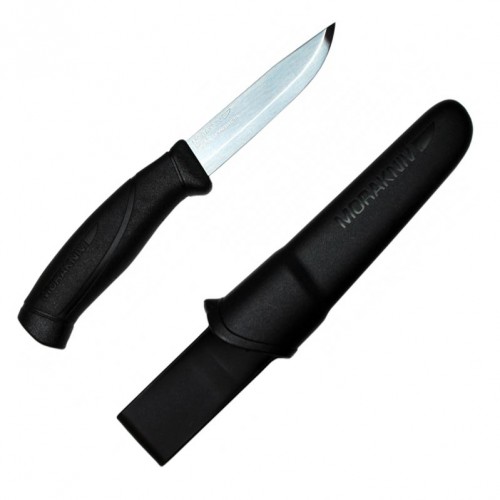 Morakniv Companion Black - 3.74" Stainless Steel Blade Black Handle and Sheath