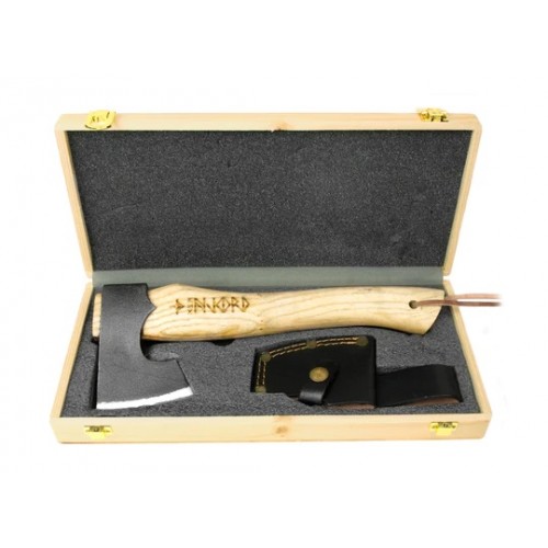 Njord Malin Small Camp Axe - 7.9cm Carbon Blade, Ash Wood Handle, 571g with Wood Gift Box