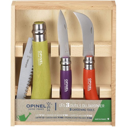 Opinel 3 Piece Gardeners Set - Saw, Pruning and Garden Knife