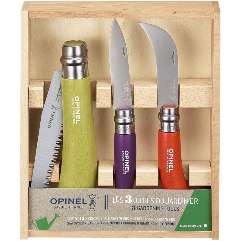 Opinel 3 Piece Gardeners Set - Saw, Pruning and Garden Knife