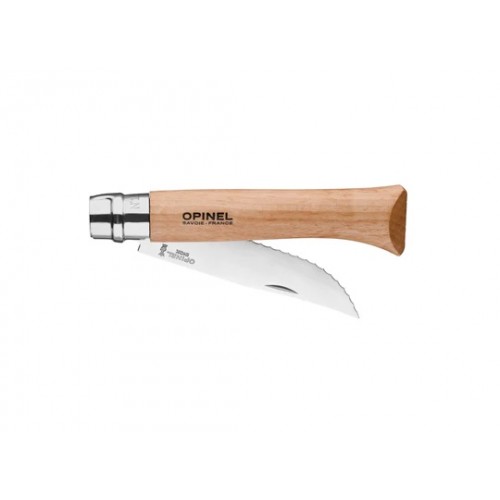 Opinel No.12 Folding Picnic Knife - 4.72" Serrated Stainless Steel Blade Beechwood Handle