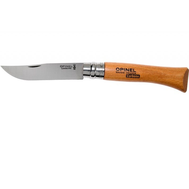 Opinel No.10 Beechwood Pocket Knife - 3.93" Carbon Steel Blade