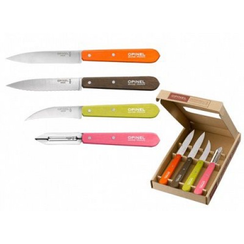 Opinel 50's 4 Piece Retro Coloured Kitchen Knife Set