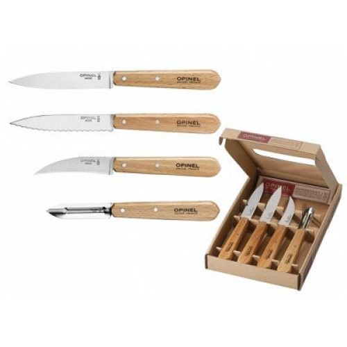 Opinel Beechwood Kitchen Knife Set - 4 Piece