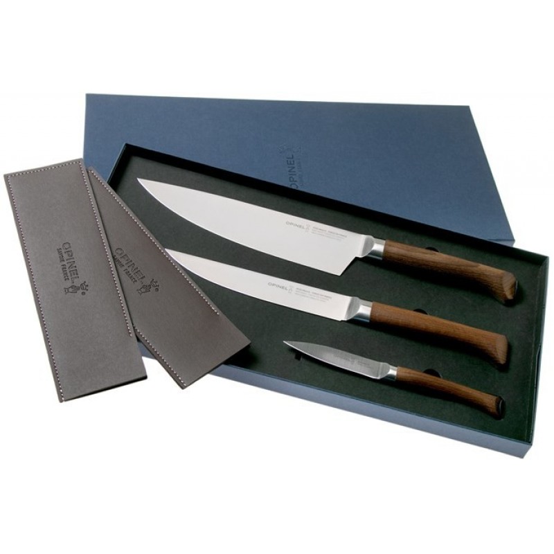 Opinel Les Forges 1890 Trio Professional Knife Set - Paring, Chef and Carving Knives