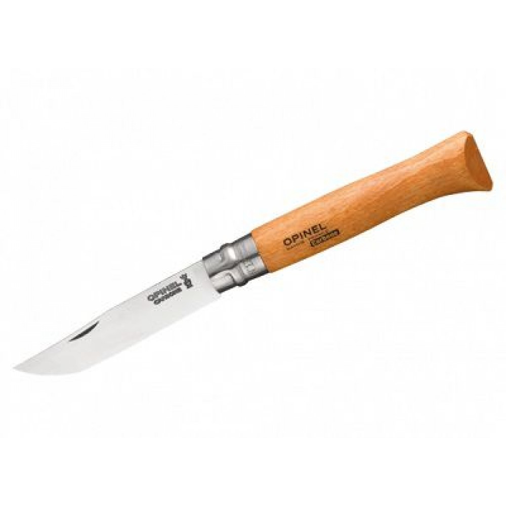 Opinel No.12 Beechwood Pocket Knife - 4.72 Carbon Steel Blade