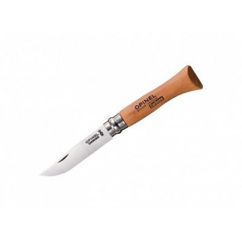 Opinel No.6 Beechwood Pocket Knife - 2.75" Carbon Blade
