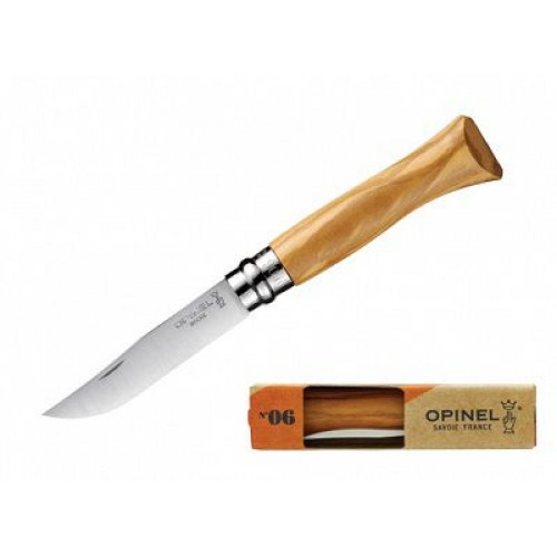 Opinel No.6 Olive Pocket Knife - 2.75" Blade