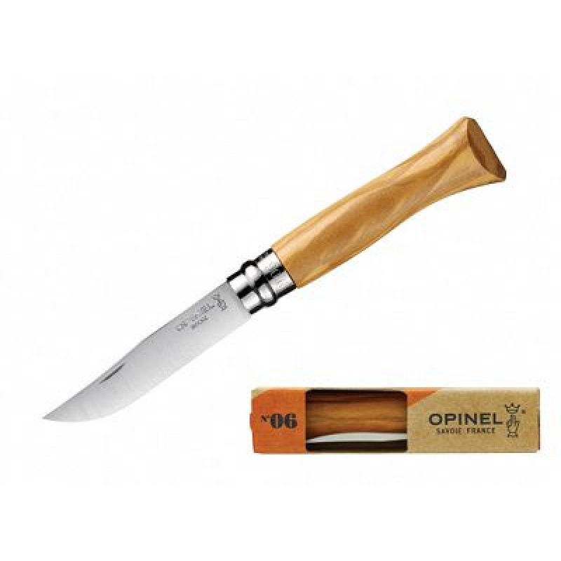 Opinel No.6 Olive Pocket Knife - 2.75" Blade