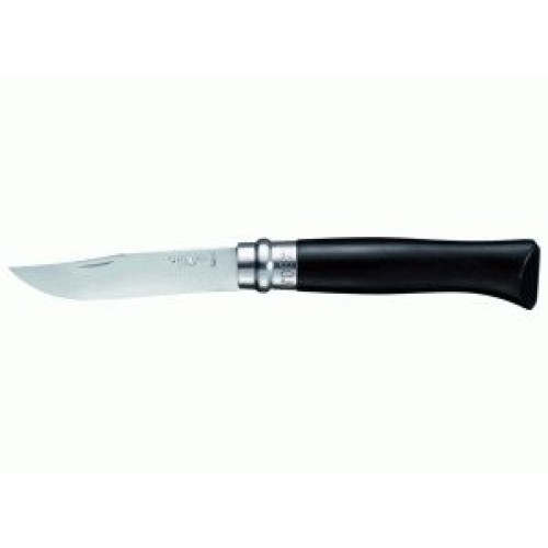 Opinel No. 8 Ebony Knife Gift Set - 3.3" Polished Steel Blade