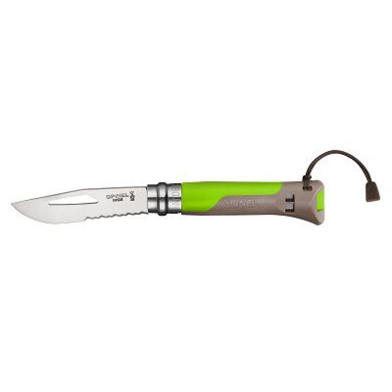 Opinel No.8 Green Outdoor with Whistle Rope Cutter