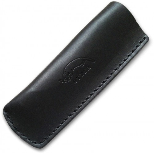 Otter Mercator Black Leather Case - For Folding Knives up to 4.75" Closed.