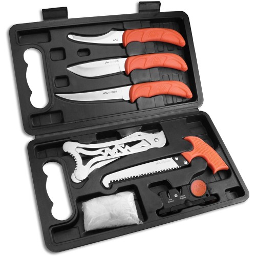 Outdoor Edge Jaeger Pak - 8 Piece Knife Set for Dressing Down Game inc Hard Case