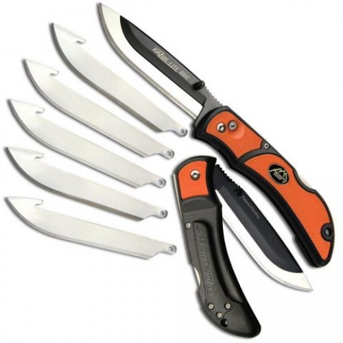 Outdoor Edge RazorLite Orange -  3" Replaceable Blade Orange Rubberized Handle