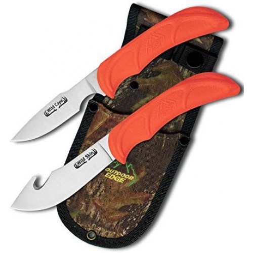 Outdoor Edge Wild Pair Guthook Skinner and Caper Combo Set, Mossy Oak Nylon Sheath