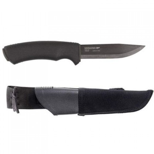 Morakniv Bushcraft Black - 4.37" Carbon Steel Blade MOLLE Sheath
