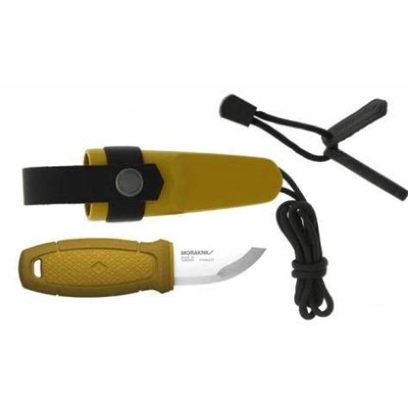  Morakniv Eldris Neck Knife Kit Yellow – Compact Outdoor Survival Knife with Fire Starter