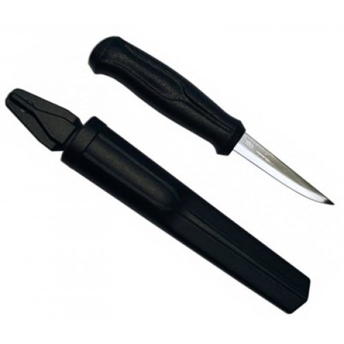 Morakniv Wood Carving Basic Knife - 2.95" Stainless Steel Blade Black Handle and Sheath