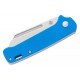 QSP Penguin UK EDC Slipjoint Folding Knife - 3" 14C28N Satin Sheepsfoot Blade Blue G10 Handle