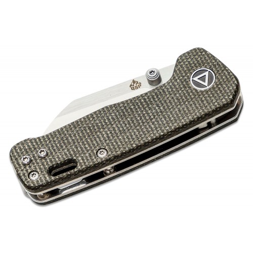 QSP Penguin Mini Folding Knife 2.25" Satin Sheepsfoot Blade Dark Brown Micarta Handle