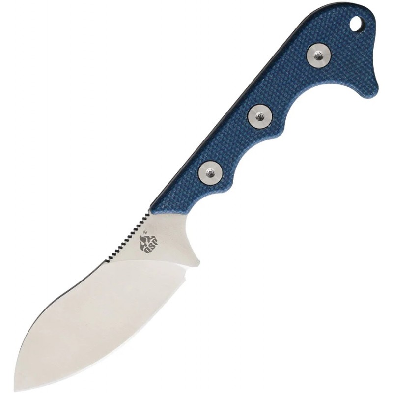 QSP Neckmuk Fixed Blade Neck Knife - 2.87" Blade, Blue G10 Handle, Kydex Sheath