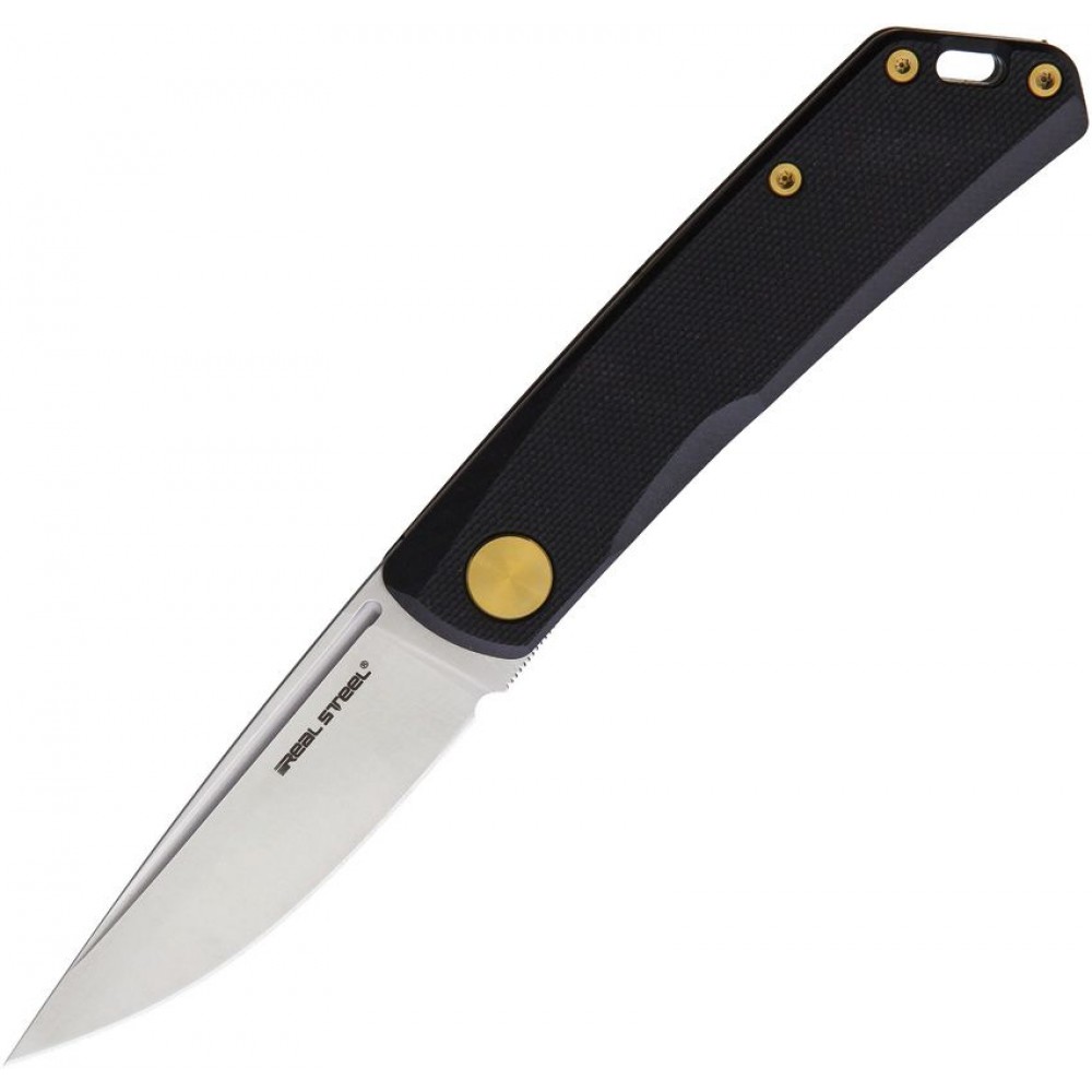 Real Steel Luna UK EDC Pocket Knife - 2.75" D2 Blade, Black G10 Handle UK Everyday Legal Carry