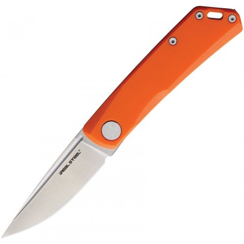 Real Steel Luna Lite UK EDC Pocket Knife - 2.75" D2 Blade, Orange G10 Handle