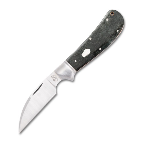 RoseCraft Blades Clinch River Swayback Pocket Knife Smokey Grey Bone Handle
