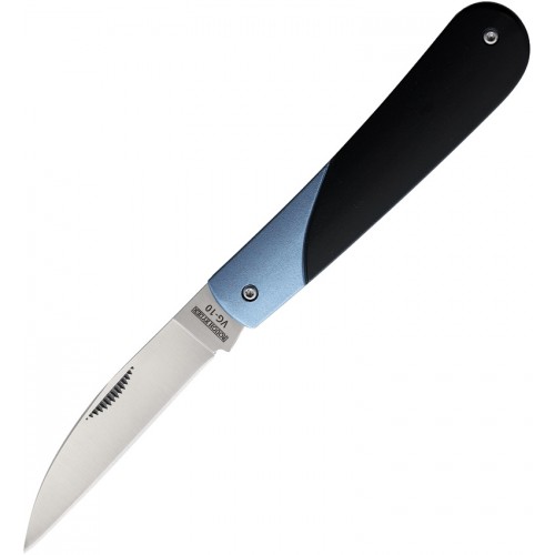 Rough Ryder RR2202 UK EDC Wharncliffe Folding Knife - 2.88" Satin Finish Blade, Black and Blue Aluminium Handle