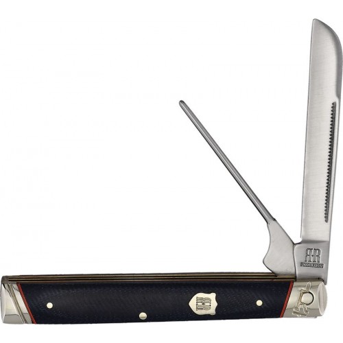 Rough Ryder Pipe Doctor Pocket Knife - Sheepsfoot and Punch Blades Denim Micarta Handle
