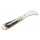 Schrade 216OT Old Timer Pruner - 3" Satin Hawkbill Blade, Sawcut Delrin Handles with Nickel Bolsters